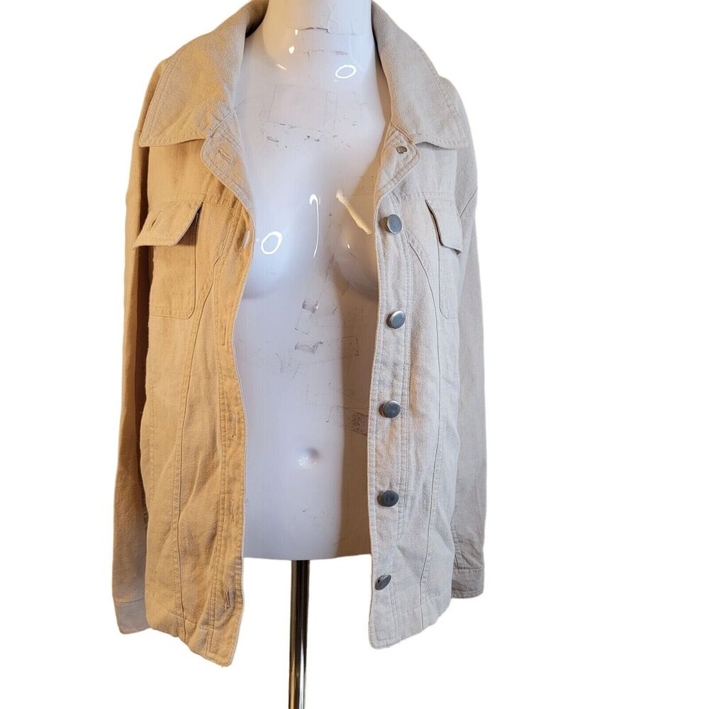 Erin London Large top women linen button longsleeve pockets lightweight